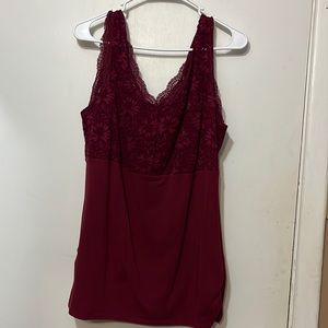 Burgundy lace top